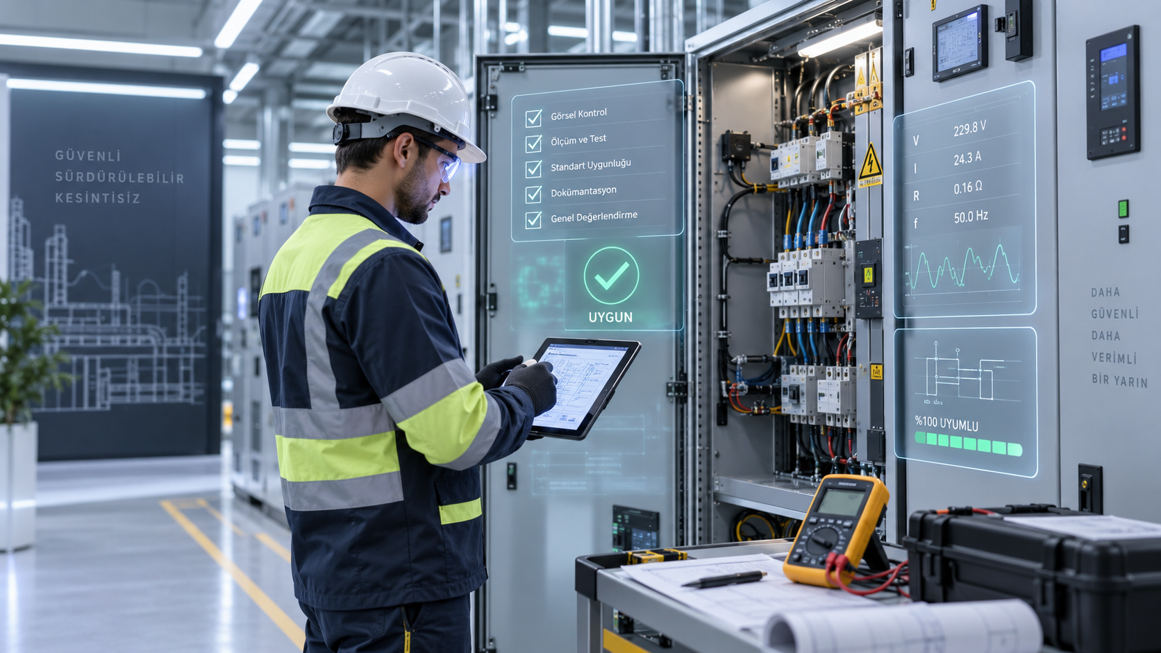 Elektrik İşletme Sorumluluğu ve Uygunluk Belgelendirme | HanTech Mühendislik HanTech Mühendislik elektrik işletme sorumluluğu ve uygunluk belgelendirme hizmeti, elektrik panosu kontrolü, ölçüm ve teknik denetim uygulaması