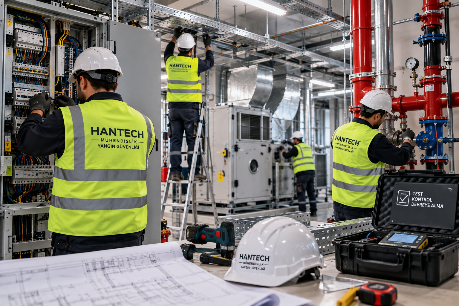 Montaj, Kurulum ve Devreye Alma | HanTech Mühendislik HanTech Mühendislik montaj, kurulum ve devreye alma hizmetleri, yangın, elektrik ve mekanik sistemlerin saha uygulaması