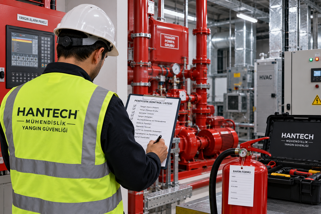 HanTech Mühendislik periyodik kontrol, bakım ve onarım hizmetleri, yangın, elektrik ve mekanik sistemlerin teknik kontrol ve servis uygulamaları